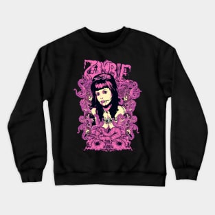 woman stuck with octopus tentacle Crewneck Sweatshirt